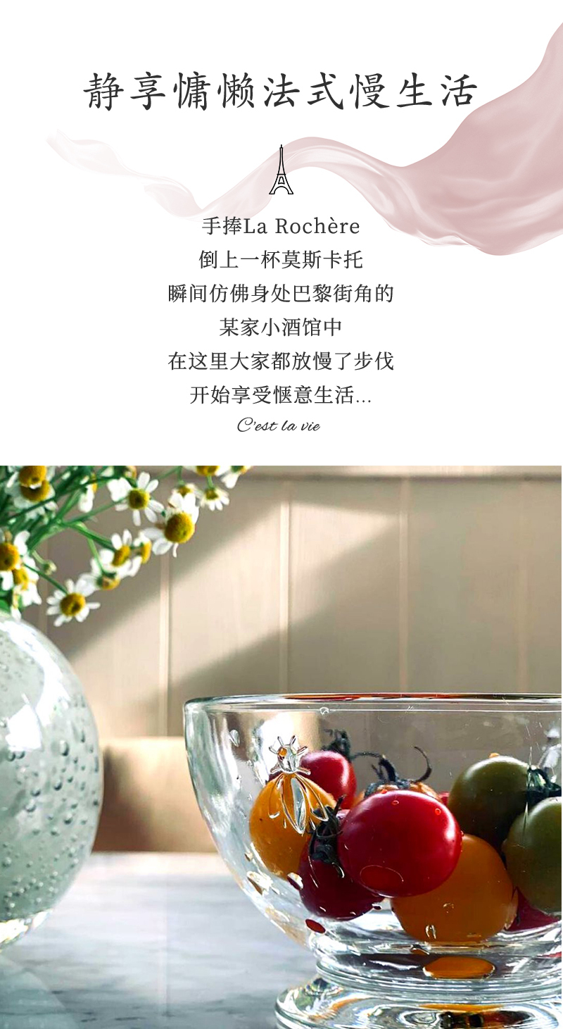 法国原产La Rochère菲力系列沙拉碗水果盘玻璃碗