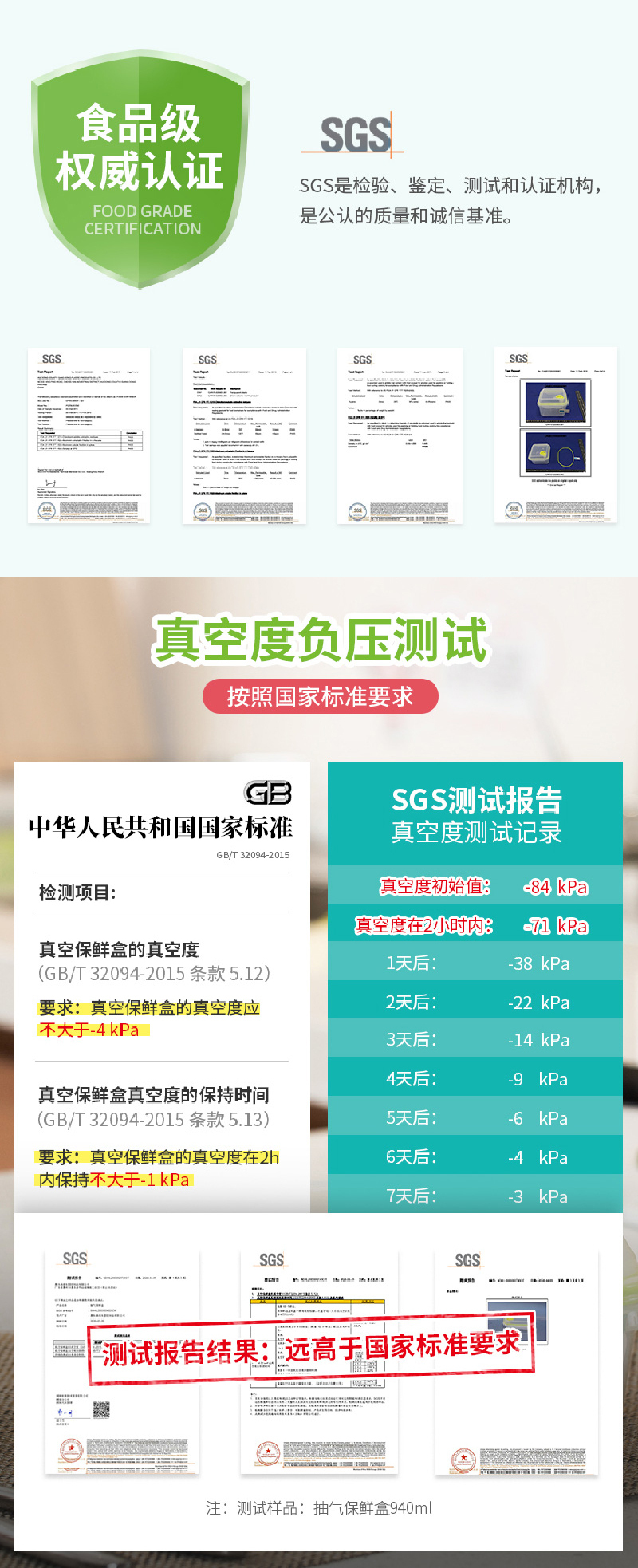 TeeCook抽气保鲜盒食物盒940ml