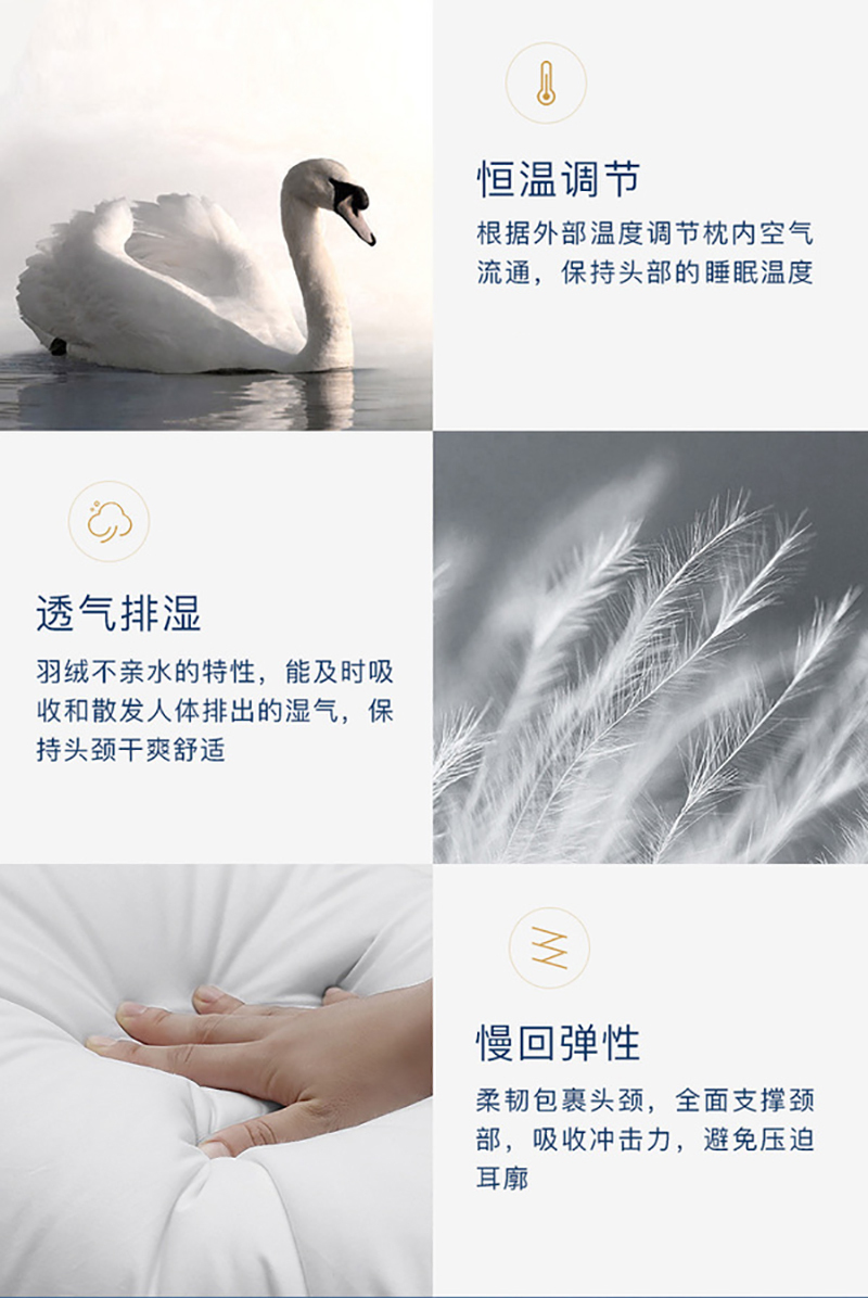 升级版 OBB Royal bed加拿大鹅绒枕头三层枕多瑙Donau系列
