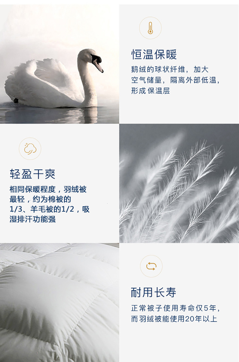 德国原产OBB Royal Bed西伯利亚97.88%雪鹅绒被 国王系列