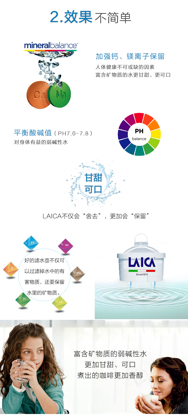 意大利原产Laica莱卡滤水壶净水器通用替用芯2只装