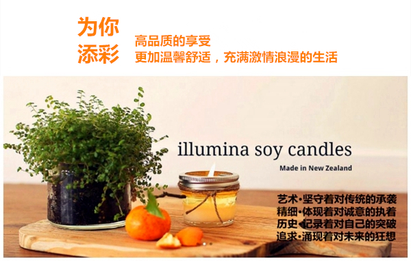 新西兰原产illumina soy candles 条纹杯香薰蜡烛200ml