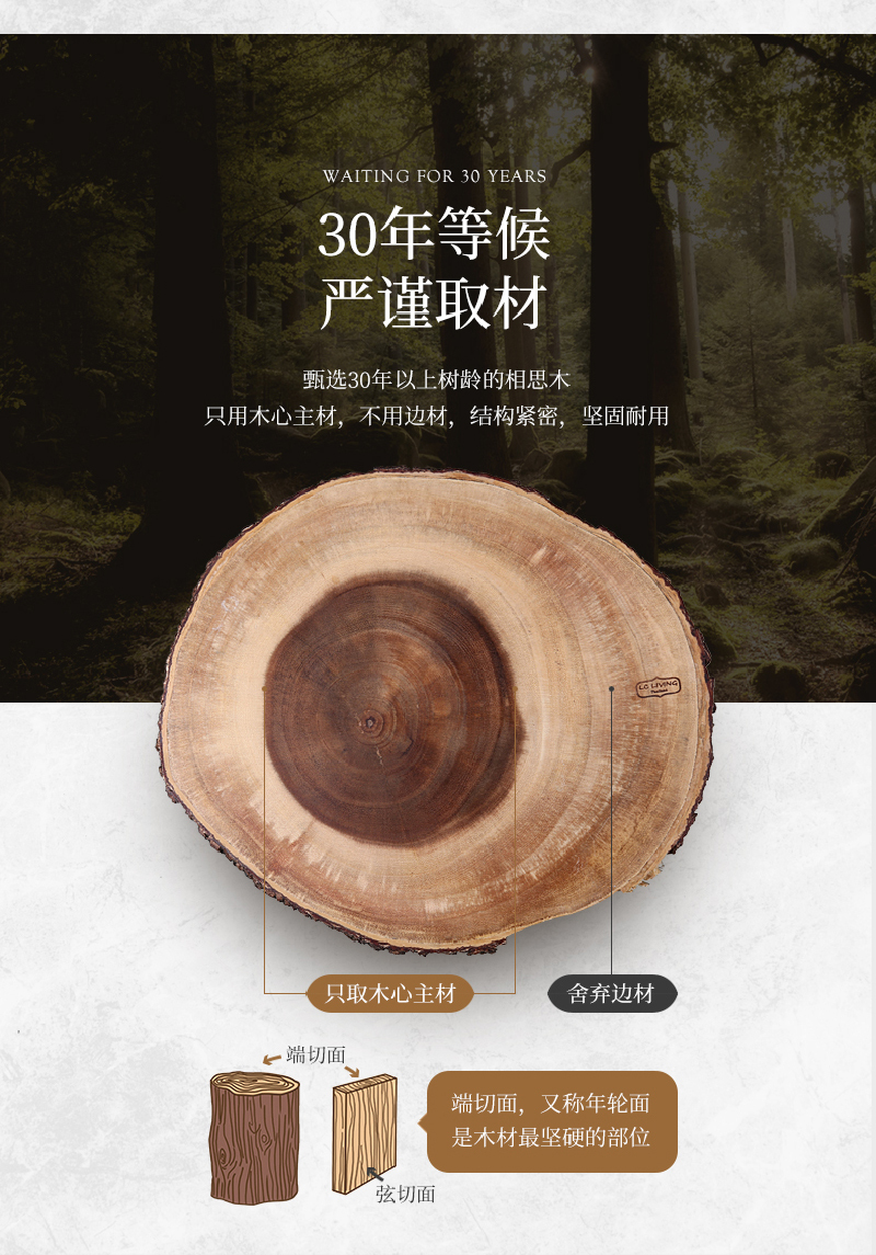 泰国LC LIVING相思木方形带脚菜板砧板案板