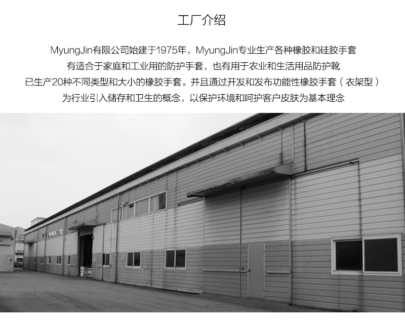 韩国Myungjin带挂钩厨用乳胶手套清洁手套(越南产)